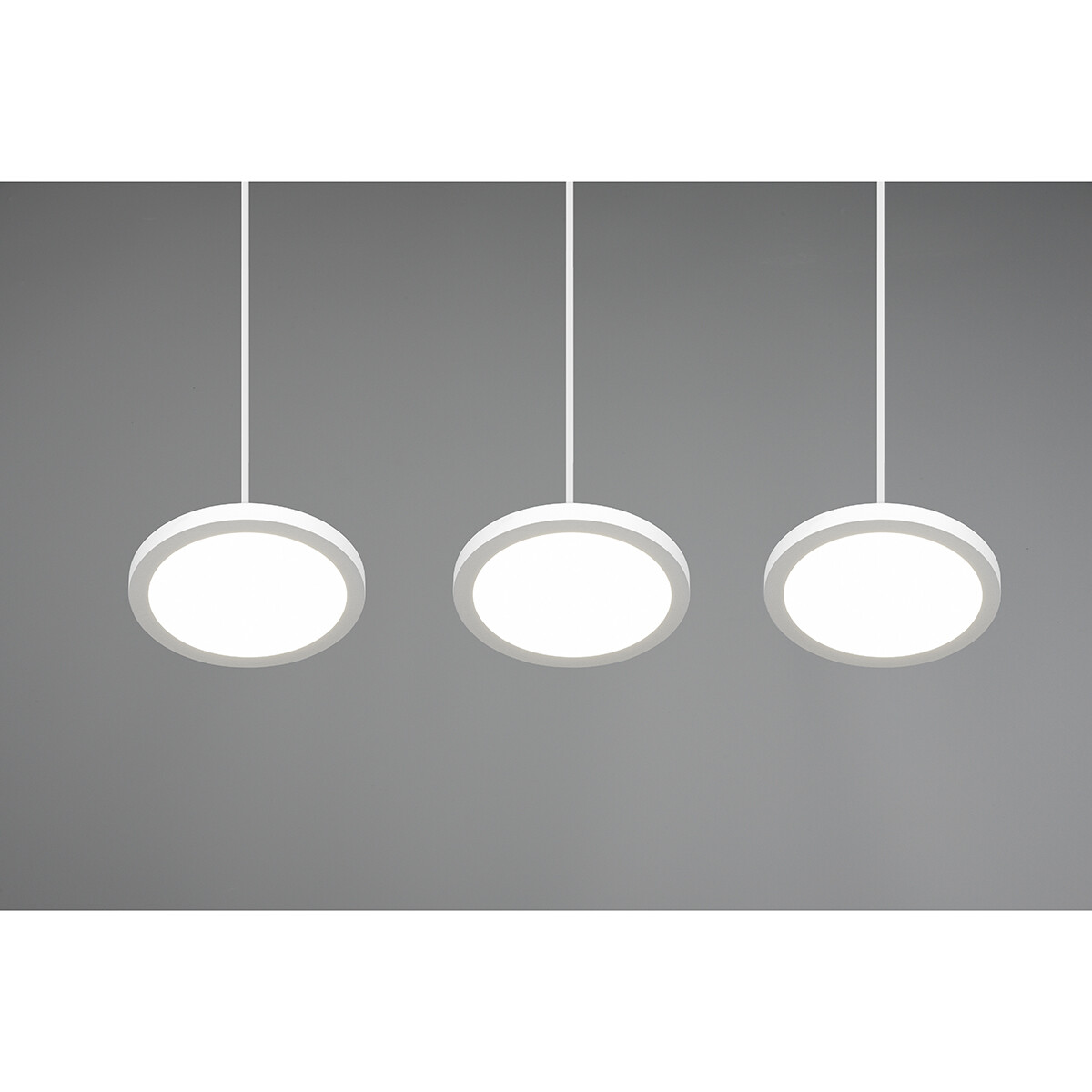 Suspension LED - Luminaire Suspendu - Trion Trula - 30W - 3-lumières - Blanc Neutre 4000K - Dimmable - Rectangle - Mat Blanc - Aluminium