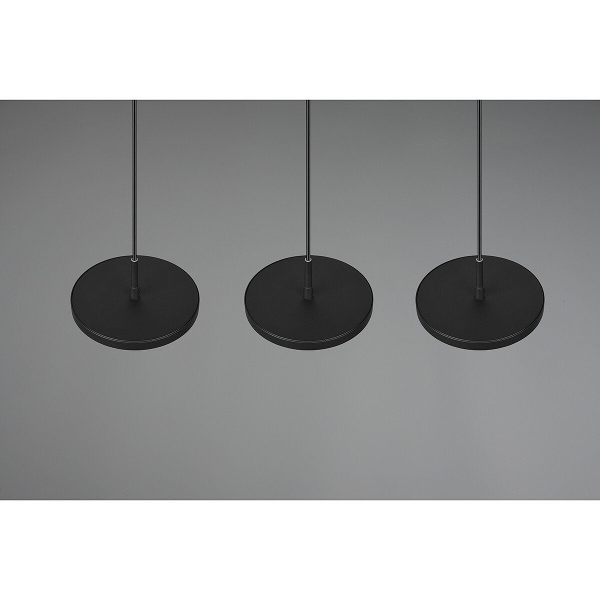 Suspension LED - Luminaire Suspendu - Trion Trula - 30W - 3-lumières - Blanc Chaud 3000K - Dimmable - Rectangle - Mat Noir - Aluminium