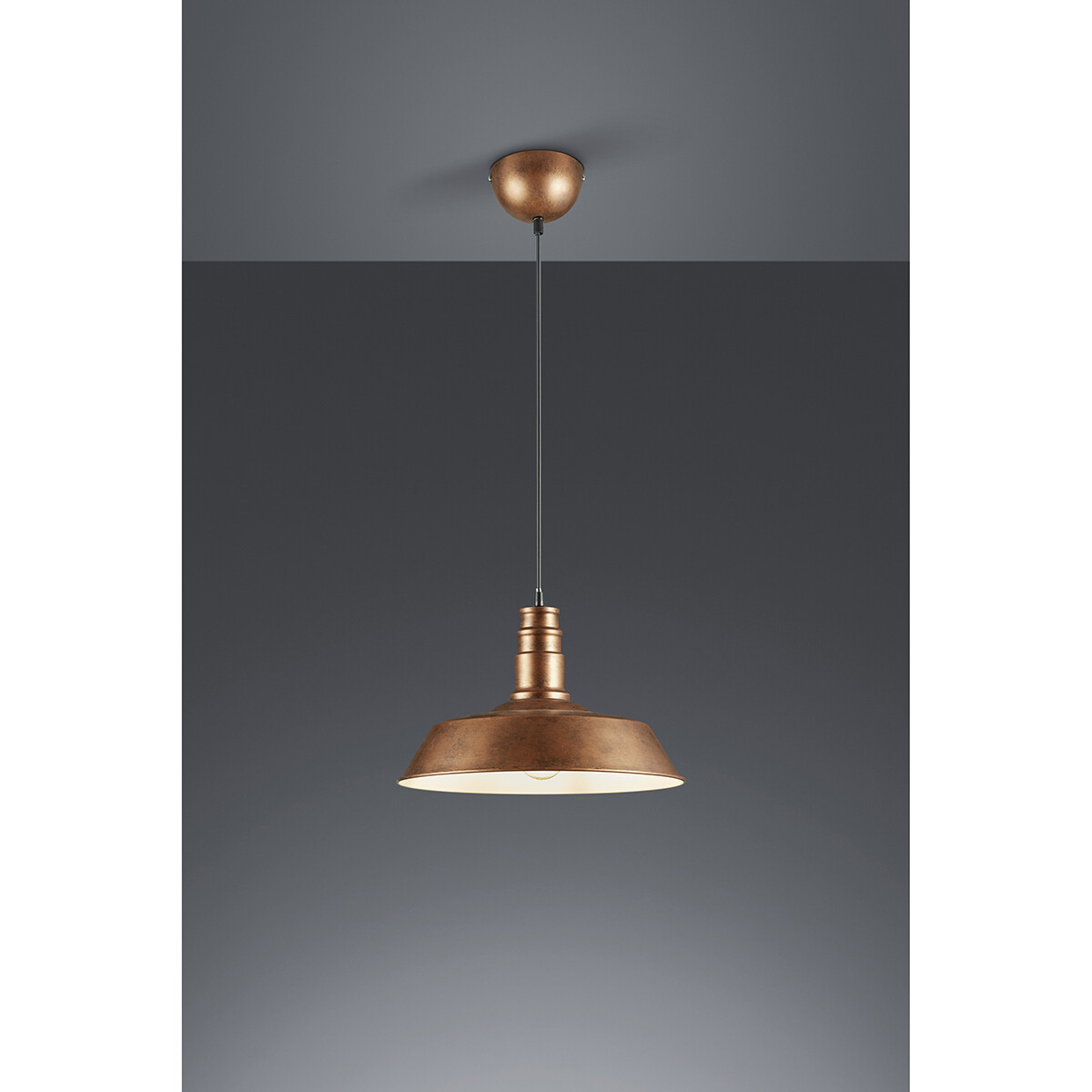 Suspension LED - Luminaire Suspendu - Trion Wulo - Douille E27 - Rond - Cuivre Antique - Aluminium