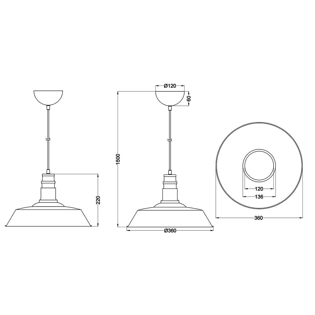 Suspension LED - Luminaire Suspendu - Trion Wulo - Douille E27 - Rond - Cuivre Antique - Aluminium