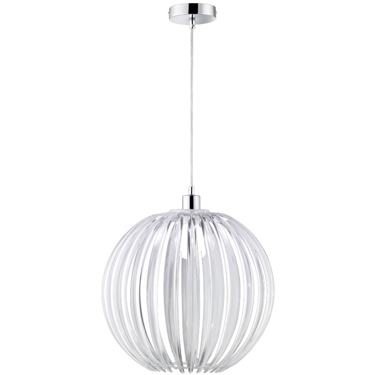 Suspension LED - Luminaire Suspendu - Trion Zuka - Douille E27 - Rond - Transparent Clair - Acrylique