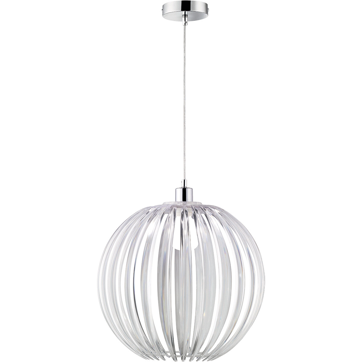 Suspension LED - Luminaire Suspendu - Trion Zuka - Douille E27 - Rond - Transparent Clair - Acrylique