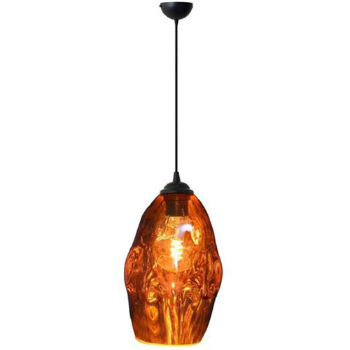 Suspension LED - Meteorum - Ovale - Verre de Cuivre - E27