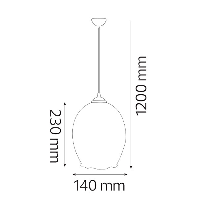 Suspension LED - Meteorum XL - Ovale - Verre de Cuivre - E27