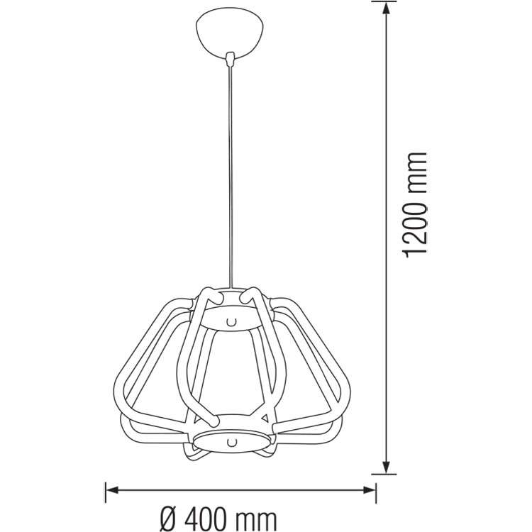 Suspension LED - Phoena - Industriel - 38W - Blanc Neutre 4000K - Ovale - Aluminium Chrome Brillant