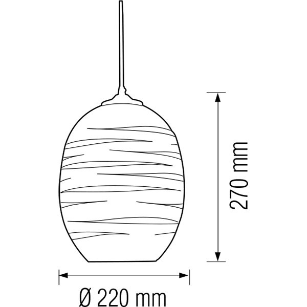 Suspension LED 3D - Structure - Ovale - Verre Chrome - E27