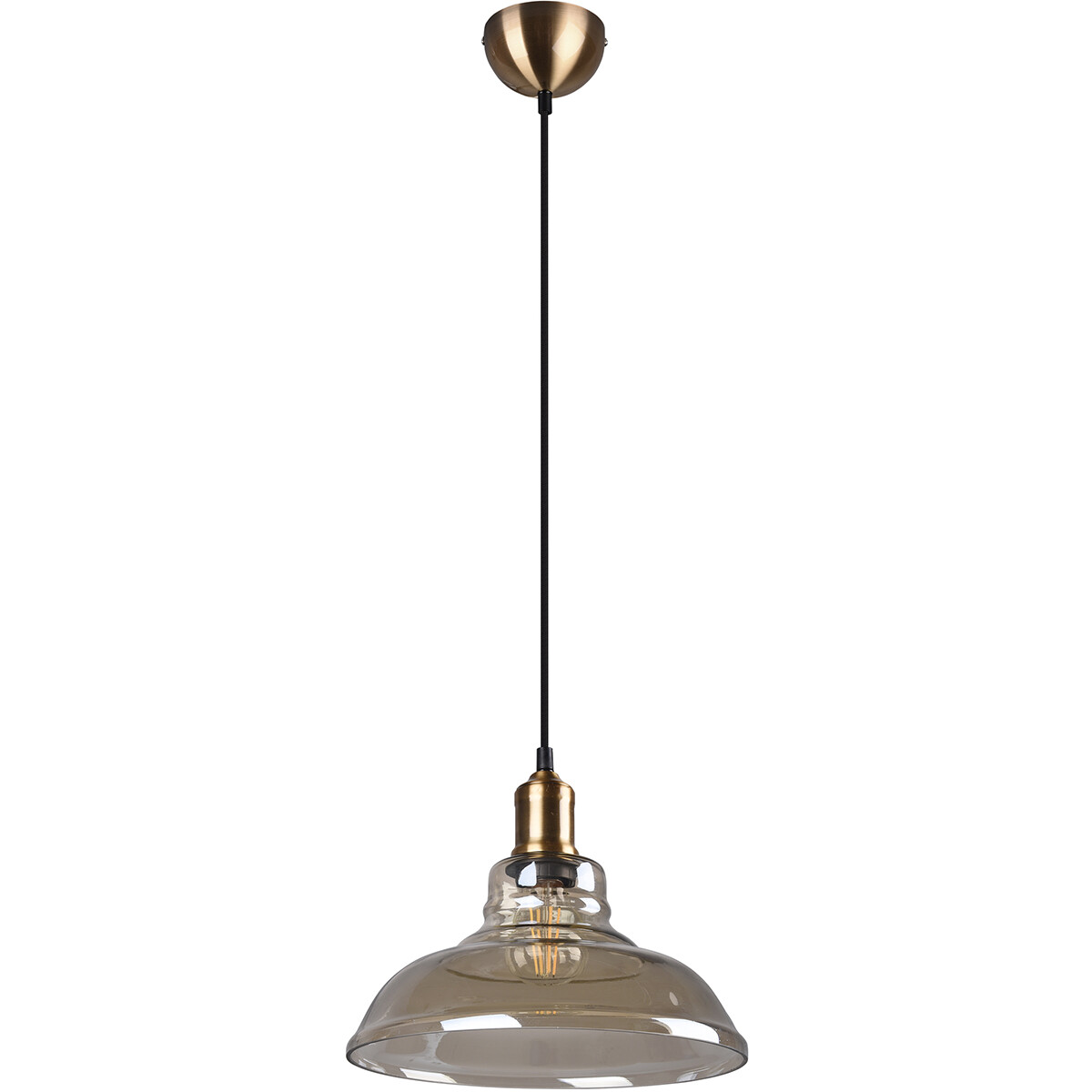 Suspension LED - Trion Aldin - Douille E27 - Rond - Bronze Ancien - Aluminium