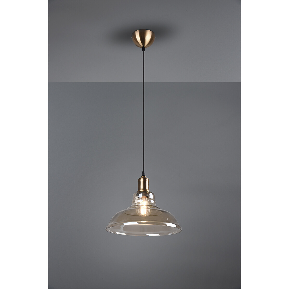 Suspension LED - Trion Aldin - Douille E27 - Rond - Bronze Ancien - Aluminium