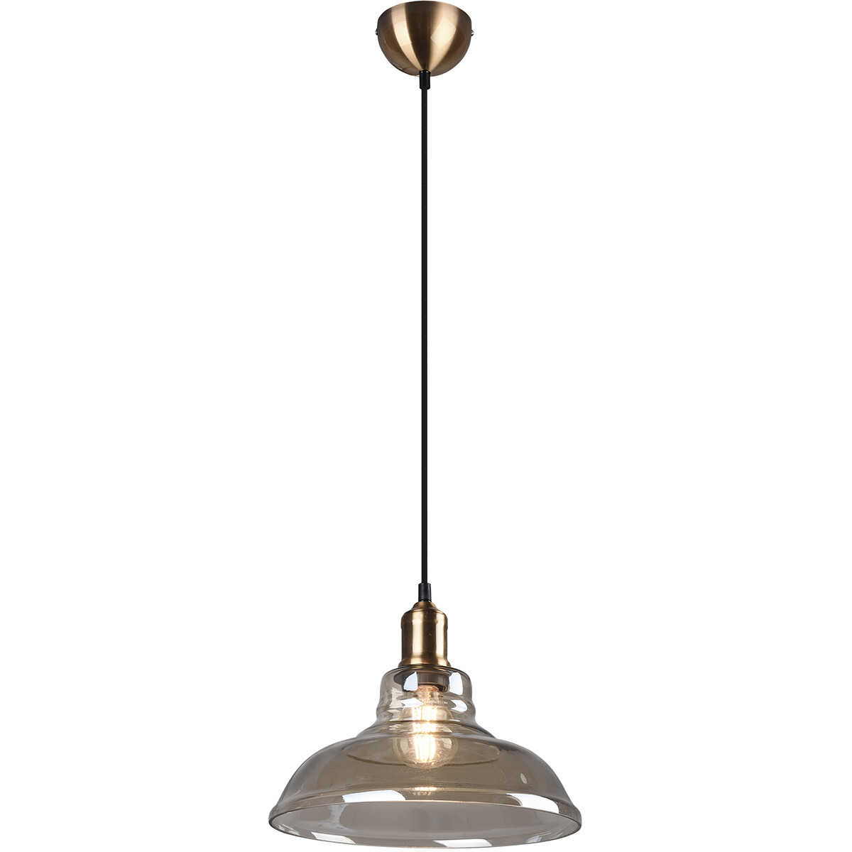 Suspension LED - Trion Aldin - Douille E27 - Rond - Bronze Ancien - Aluminium