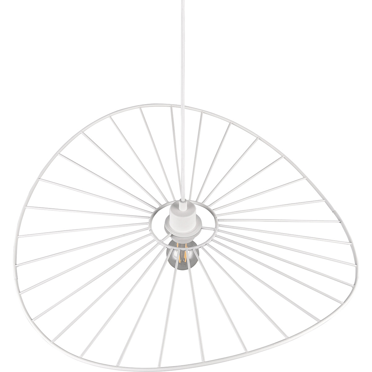 Lampe suspendue LED - Trion Aupe - Douille E27 - 1-lumière - Rond - Mat Blanc - Métal