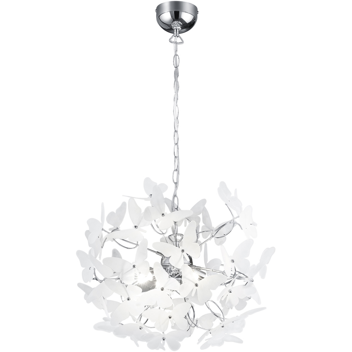 Suspension LED - Trion Baduli - Douille G9 - 4-lumières - Rond - Chrome Brillant - Aluminium