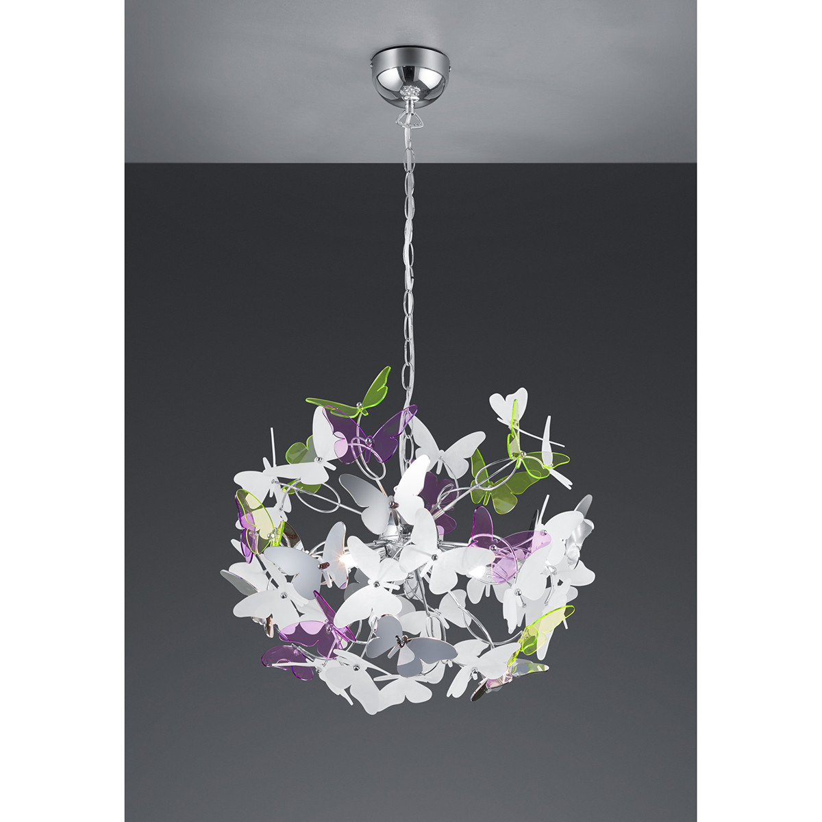 Suspension LED - Trion Baduli - Douille G9 - 4-lumières - Rond - Chrome Brillant - Aluminium