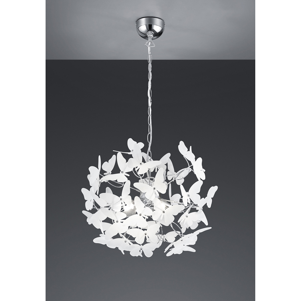 Suspension LED - Trion Baduli - Douille G9 - 4-lumières - Rond - Chrome Brillant - Aluminium