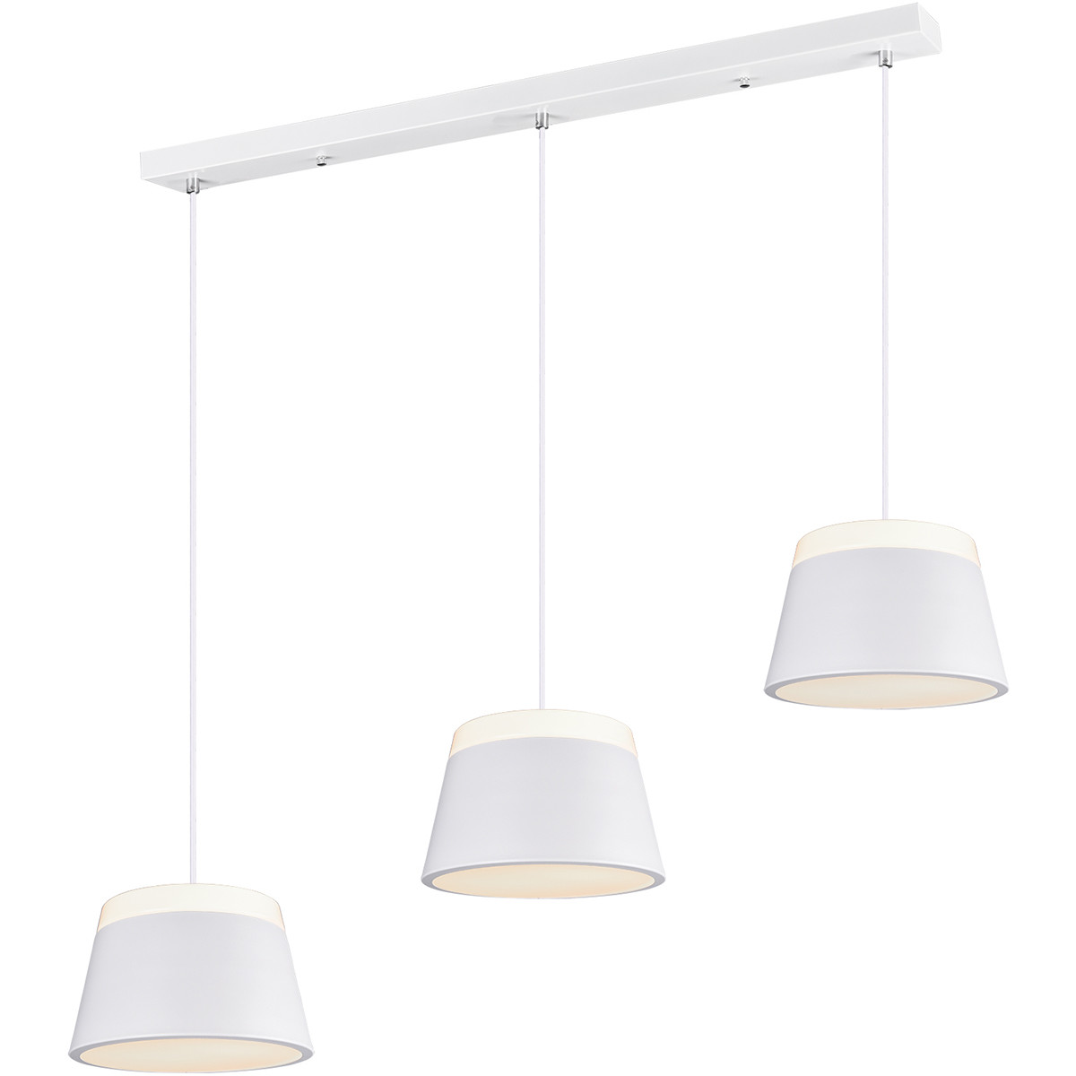 Suspension LED - Trion Barnaness - Douille E14 - 6-lumières - Rond - Mat Blanc - Aluminium