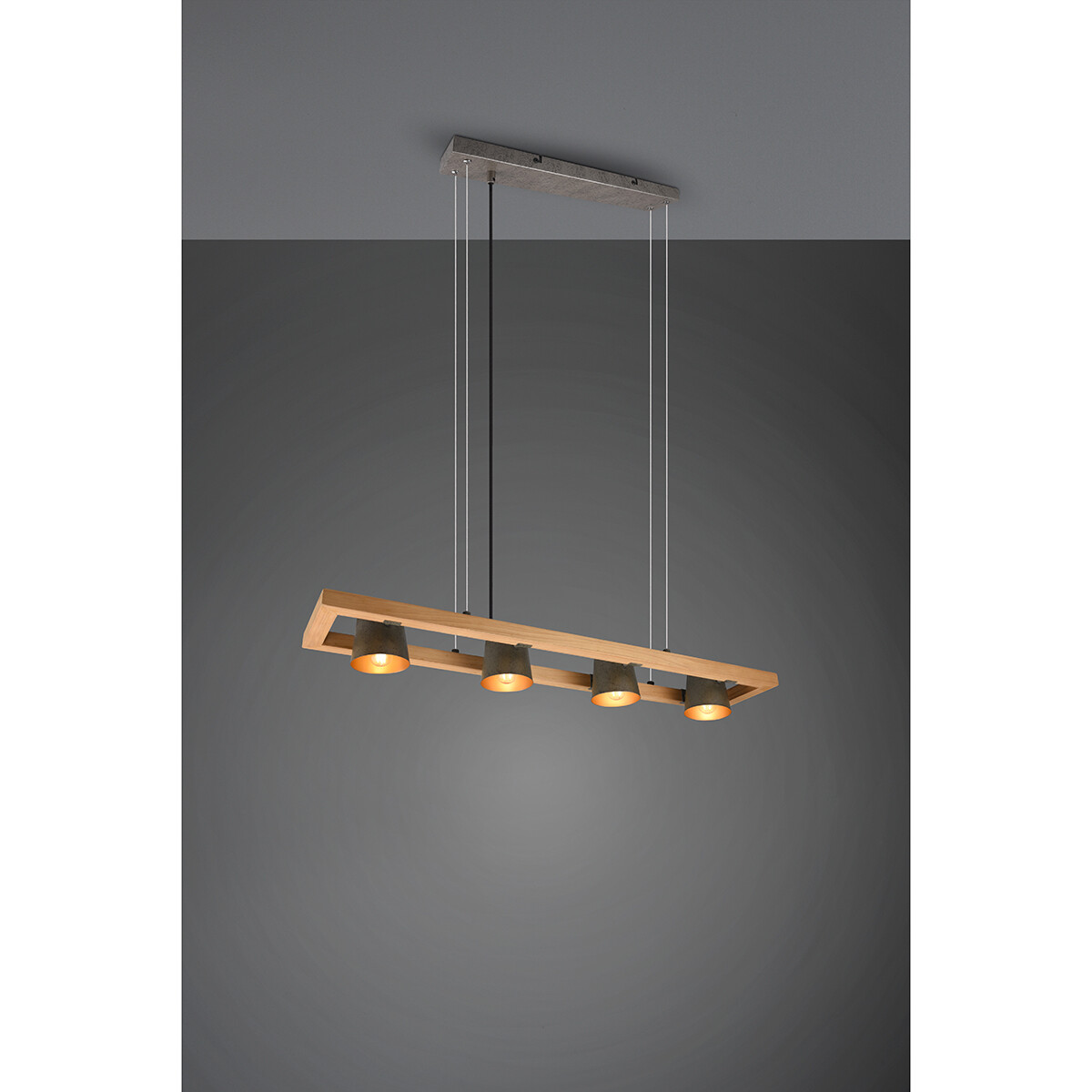 Suspension LED - Trion Bimm - Douille E14 - 4-lumières - Rectangle - Nickel Antique - Aluminium