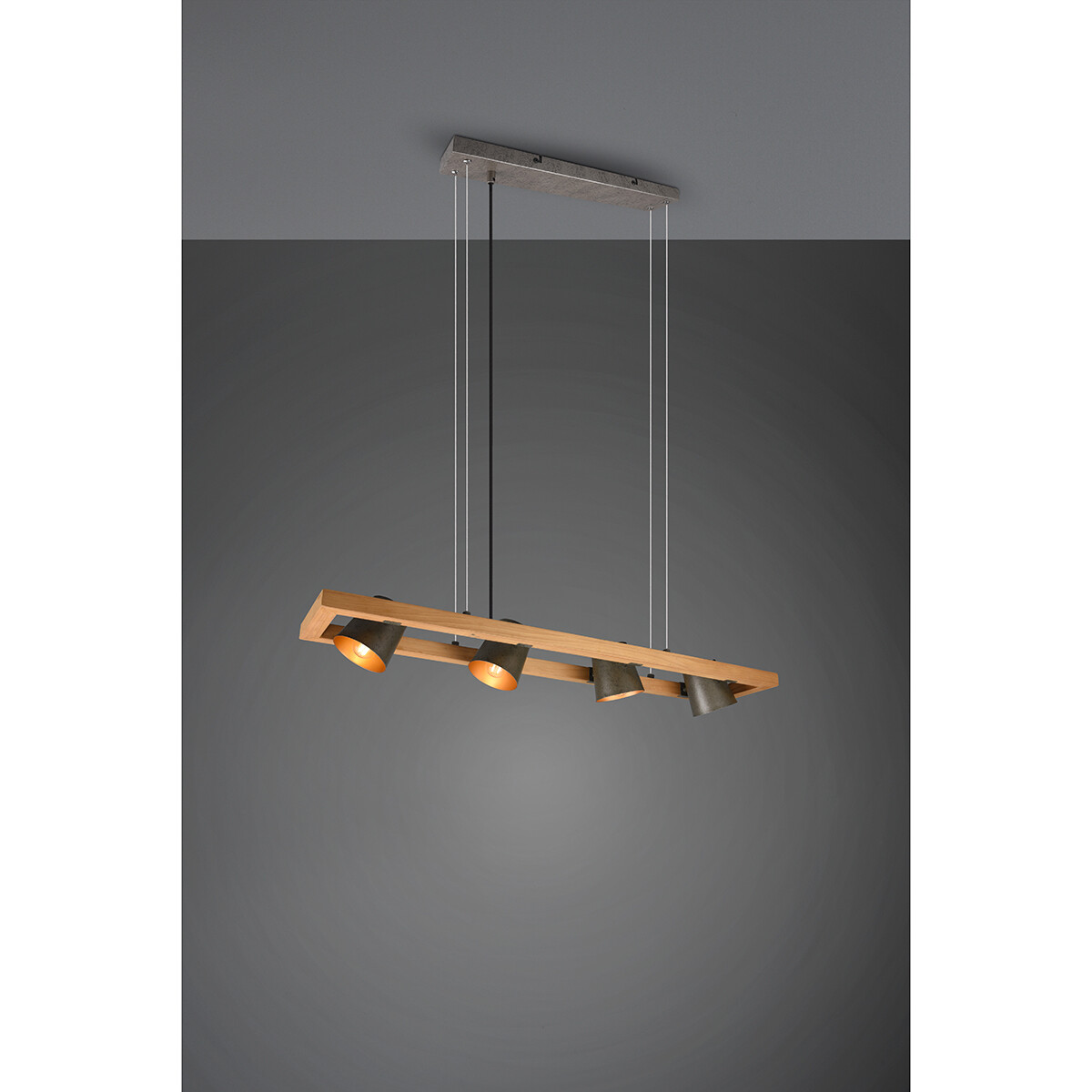 Suspension LED - Trion Bimm - Douille E14 - 4-lumières - Rectangle - Nickel Antique - Aluminium