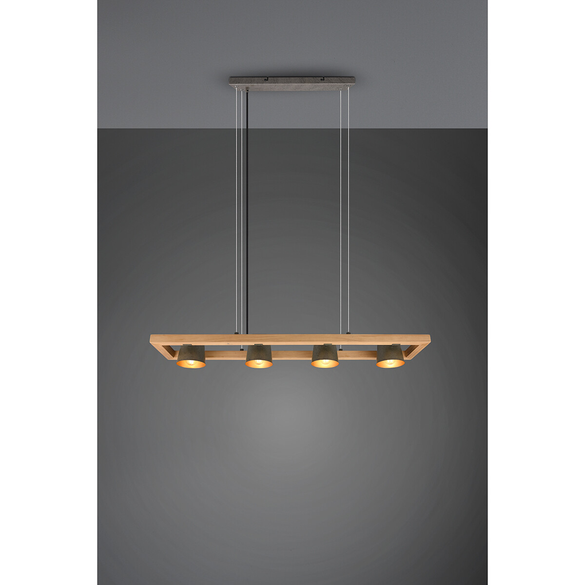 Suspension LED - Trion Bimm - Douille E14 - 4-lumières - Rectangle - Nickel Antique - Aluminium