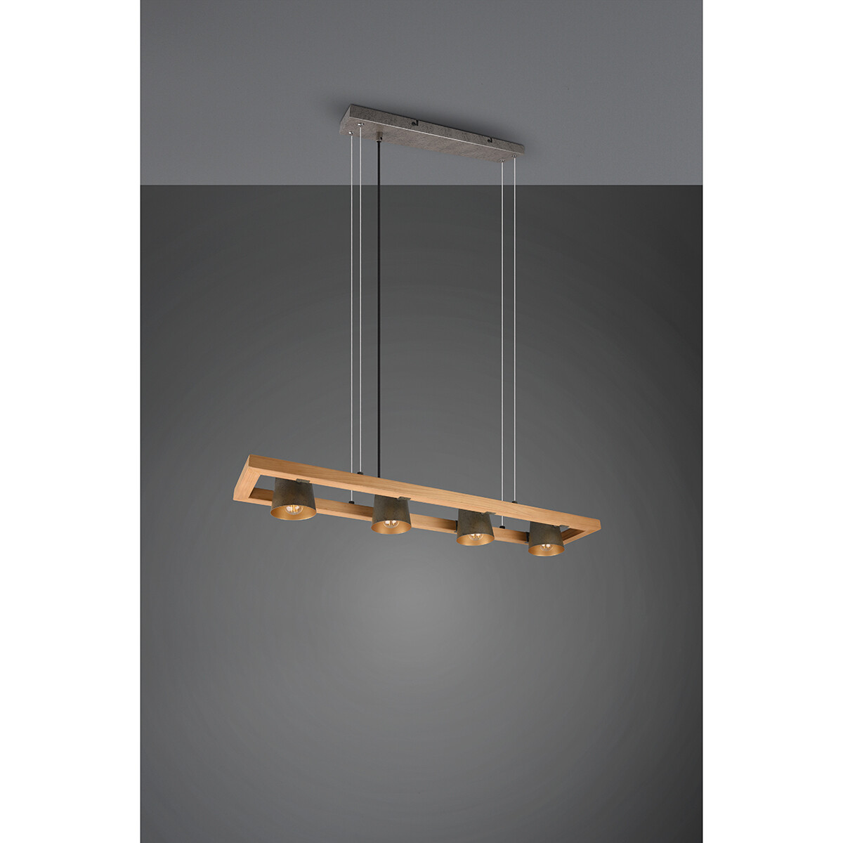 Suspension LED - Trion Bimm - Douille E14 - 4-lumières - Rectangle - Nickel Antique - Aluminium