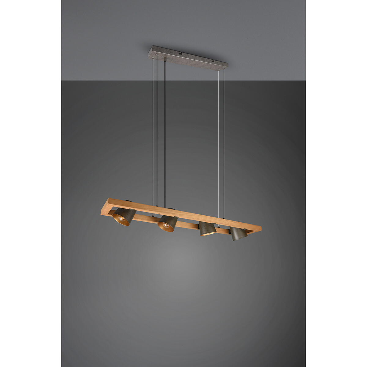 Suspension LED - Trion Bimm - Douille E14 - 4-lumières - Rectangle - Nickel Antique - Aluminium