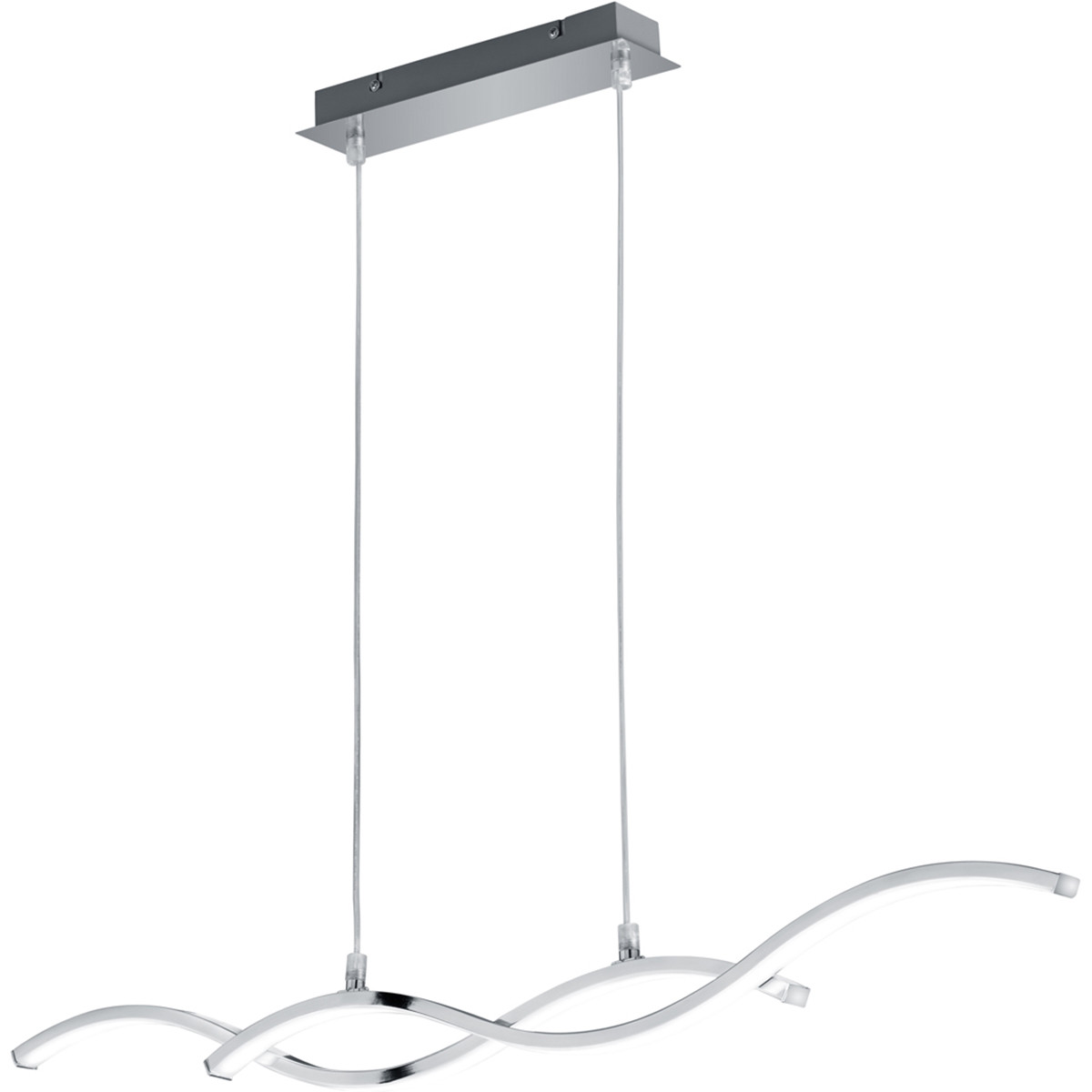 Suspension LED - Trion Cidoni - 25W - Blanc Chaud 3000K - Rectangle - Mat Chrome - Aluminium