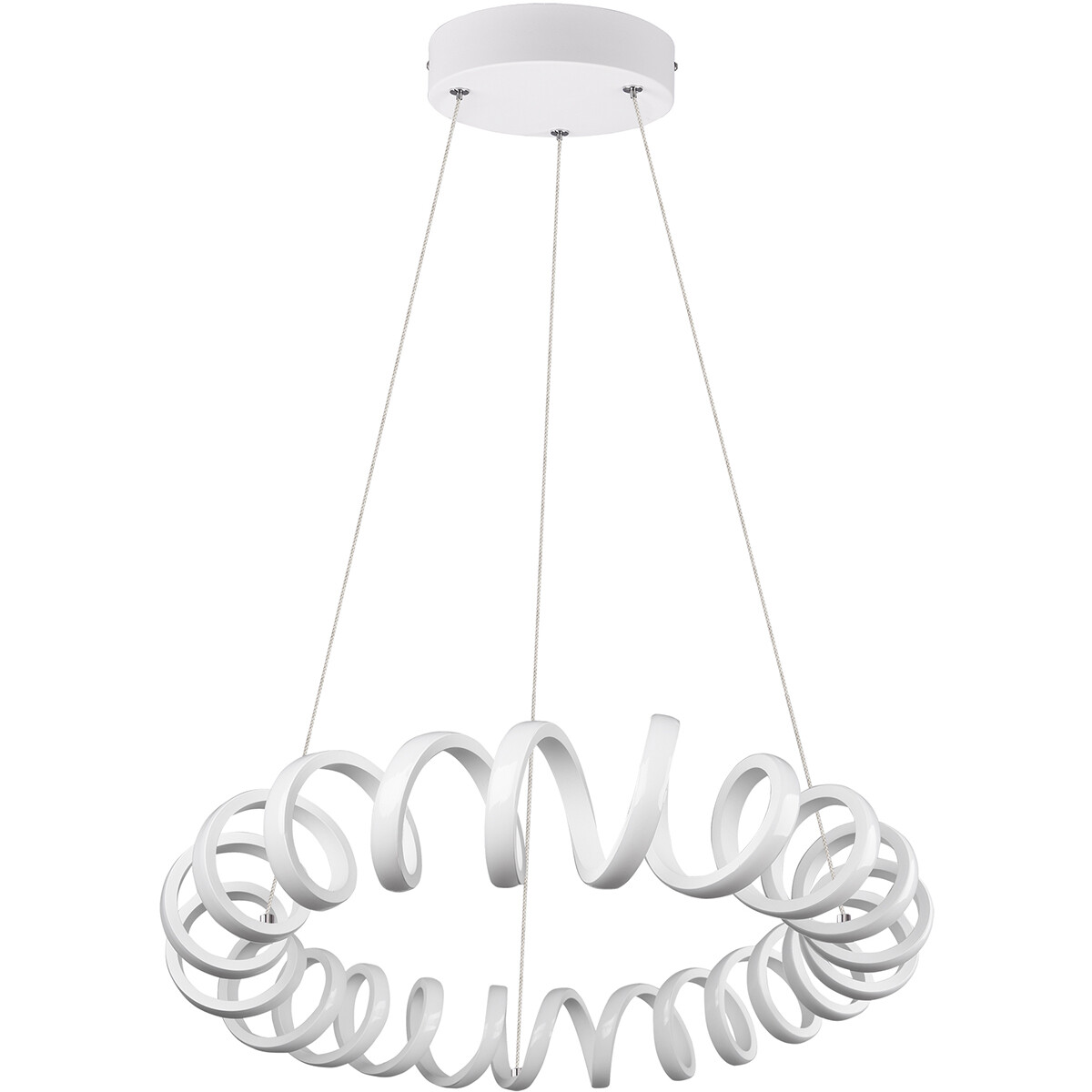 Suspension LED - Trion Coral - 33W - Blanc Neutre 4000K - Dimmable - Rond - Mat Blanc - Aluminium