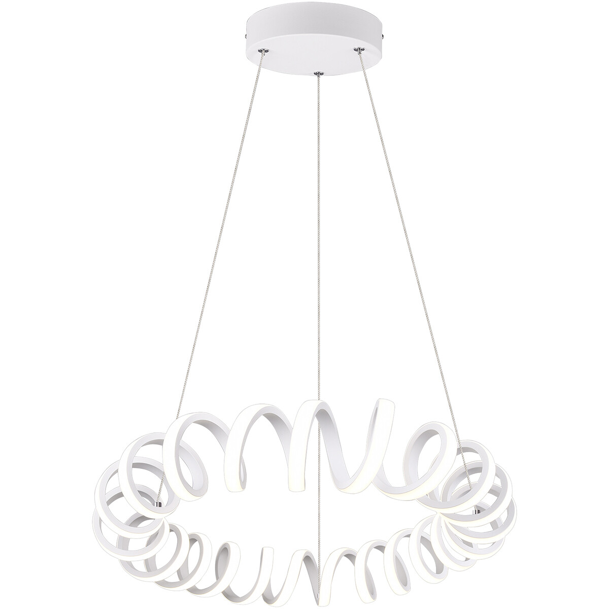 Suspension LED - Trion Coral - 33W - Blanc Neutre 4000K - Dimmable - Rond - Mat Blanc - Aluminium