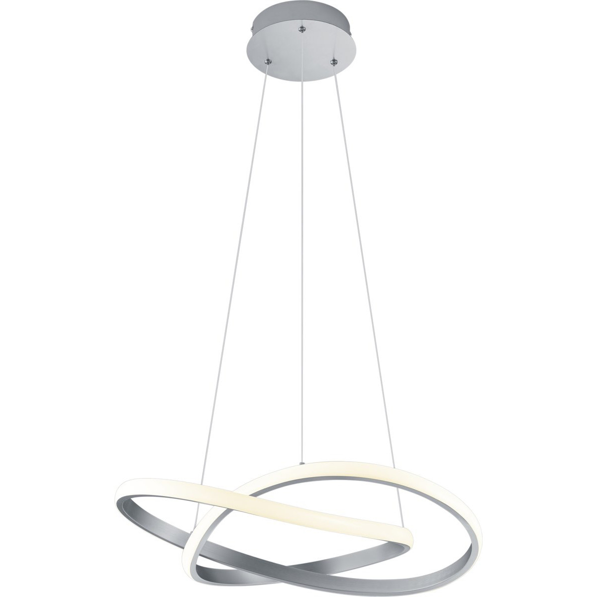 Suspension LED - Luminaire Suspendu - Trion Corcy - 27.5W - Blanc Chaud 3000K - Dimmable - Rond - Mat Nickel - Aluminium