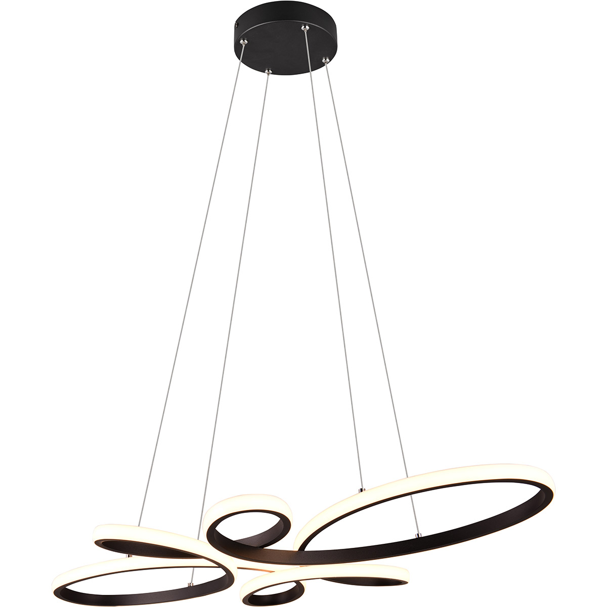 LED Suspension - Trion Crowl - 32W - Blanc Naturel 4000K - Gradable - Rond - Noir Mat - Métal