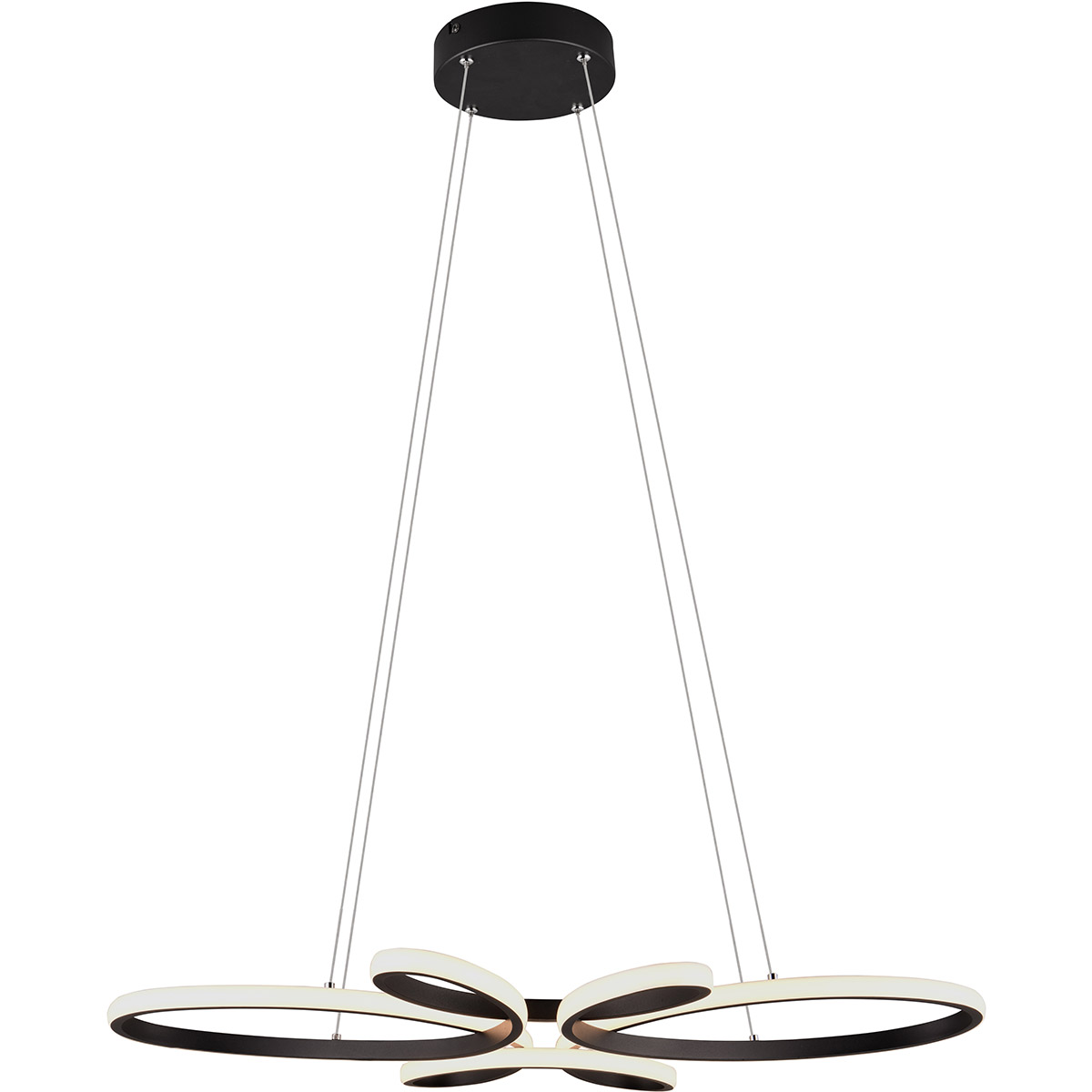 LED Suspension - Trion Crowl - 32W - Blanc Naturel 4000K - Gradable - Rond - Noir Mat - Métal