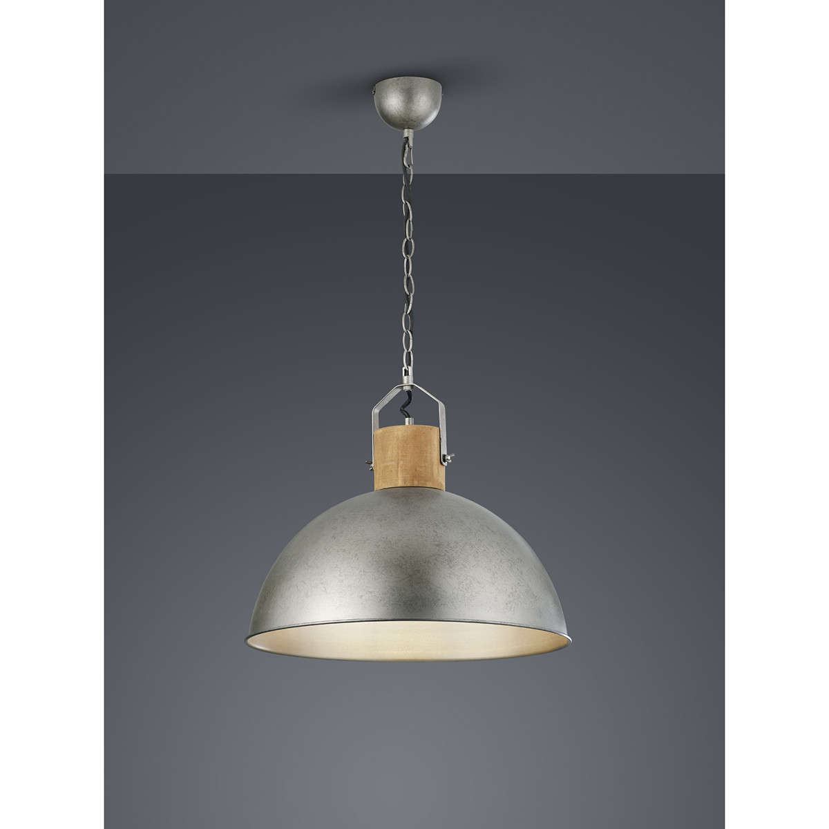 Suspension LED - Trion Delvira - Douille E27 - 1-lumière - Rond - Nickel Antique - Aluminium