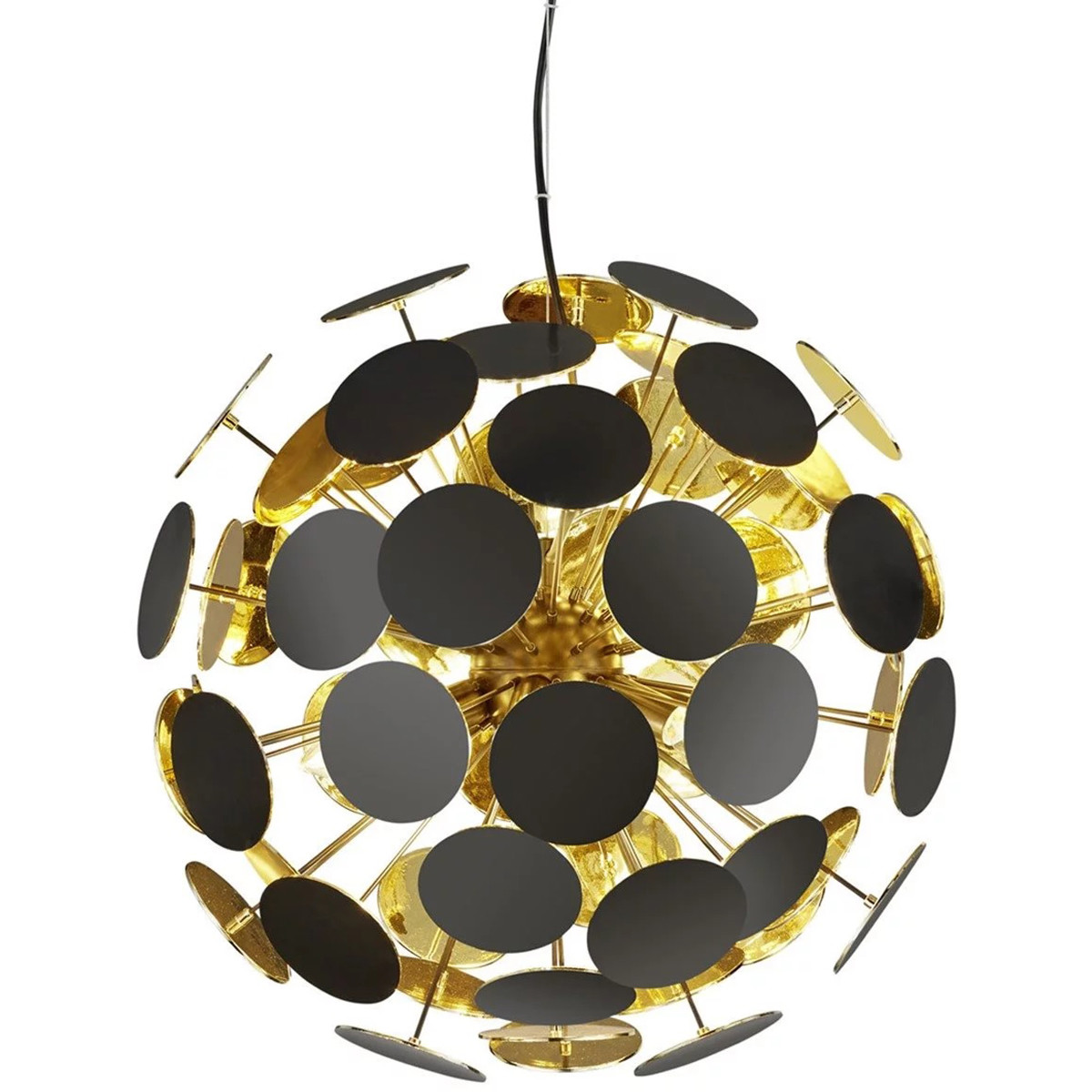 Suspension LED - Trion Discon - Douille E14 - 6-lumières - Rond - Mat Noir - Aluminium