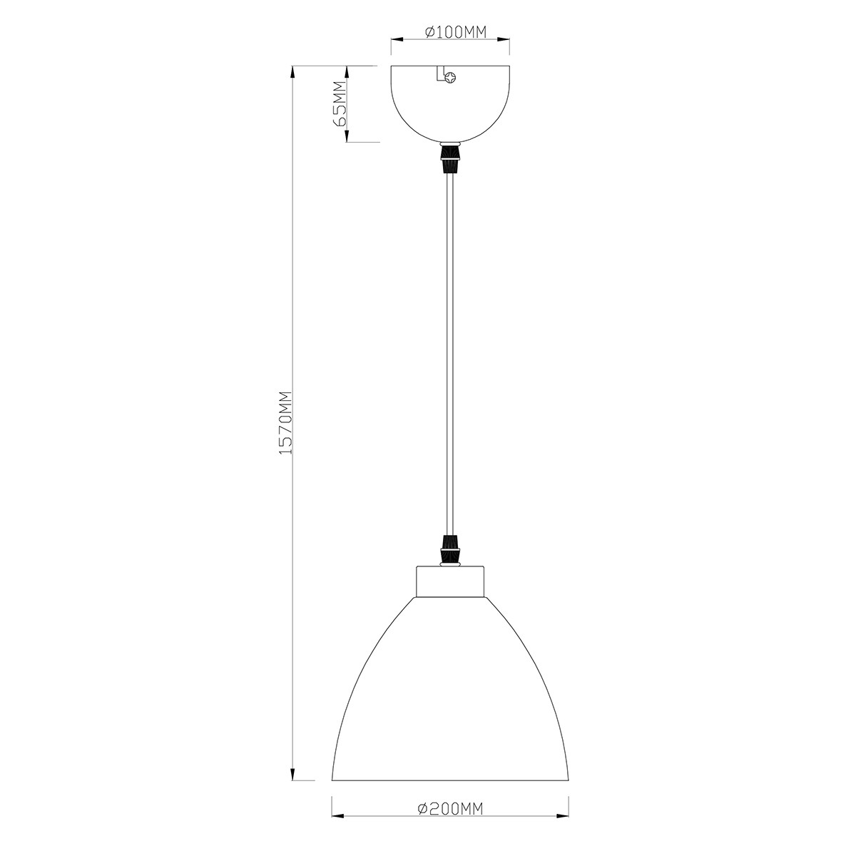 Suspension LED - Trion Dolina - Douille E27 - 1-lumière - Rond - Mat Chrome - Aluminium