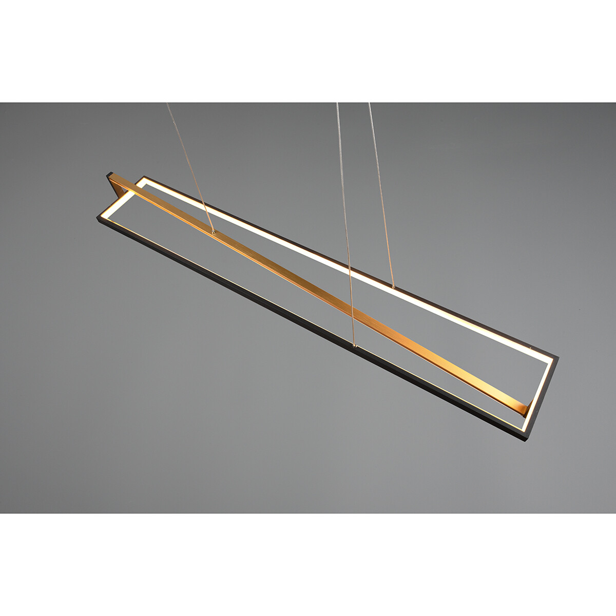 Suspension LED - Trion Ediyon - 35W - Couleur de lumière ajustable - Dimmable - Rectangle - Mat Noir - Aluminium