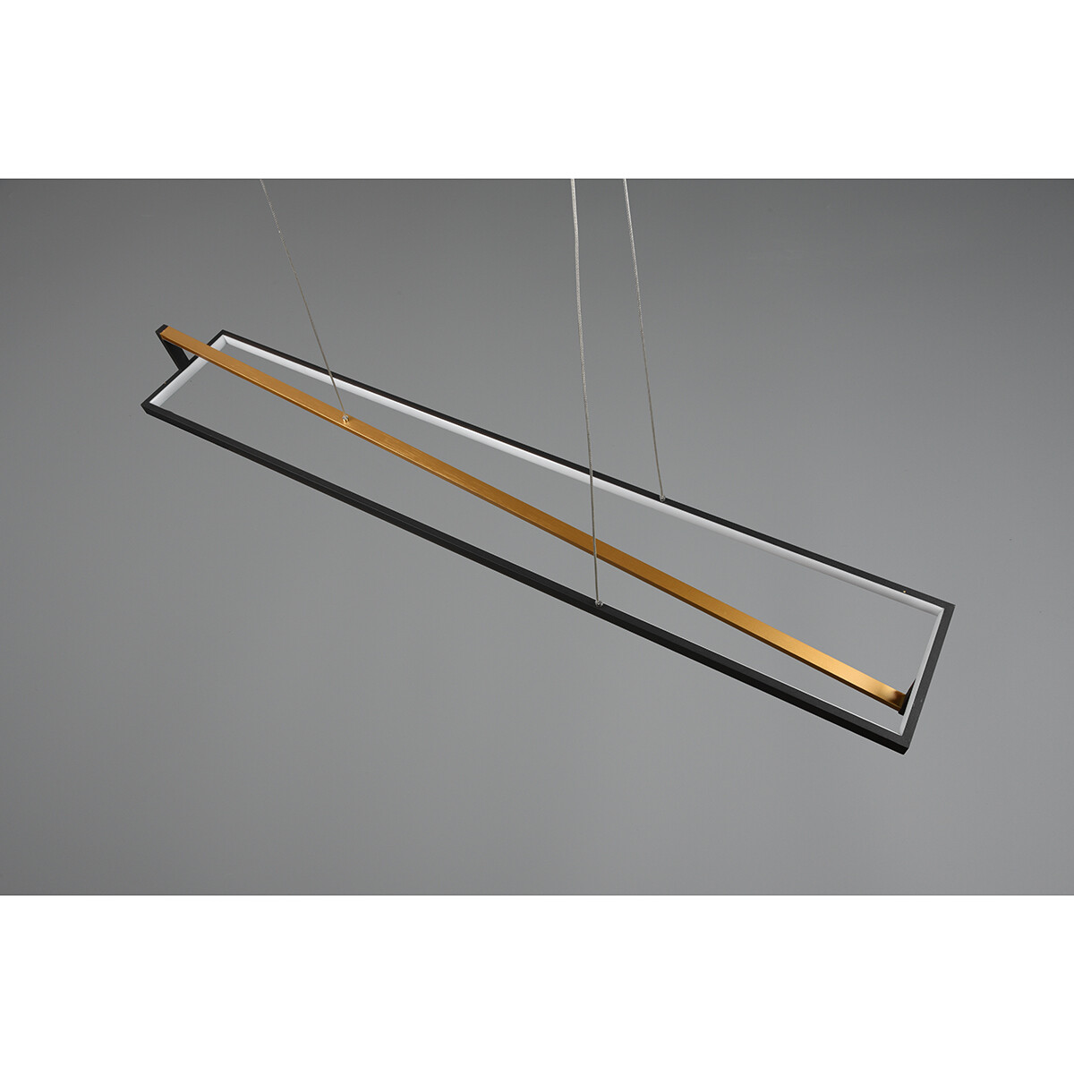 Suspension LED - Trion Ediyon - 35W - Couleur de lumière ajustable - Dimmable - Rectangle - Mat Noir - Aluminium