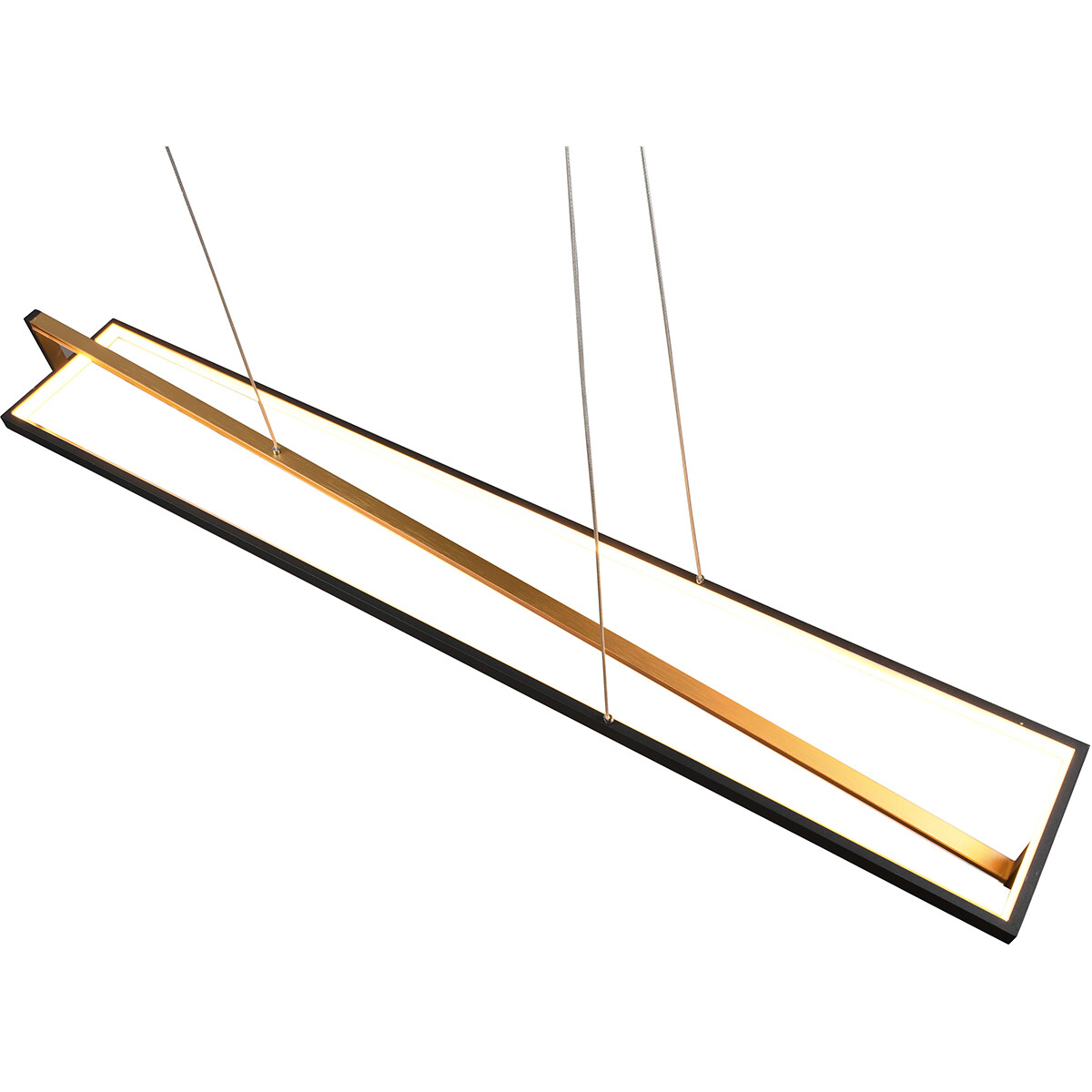 Suspension LED - Trion Ediyon - 35W - Couleur de lumière ajustable - Dimmable - Rectangle - Mat Noir - Aluminium