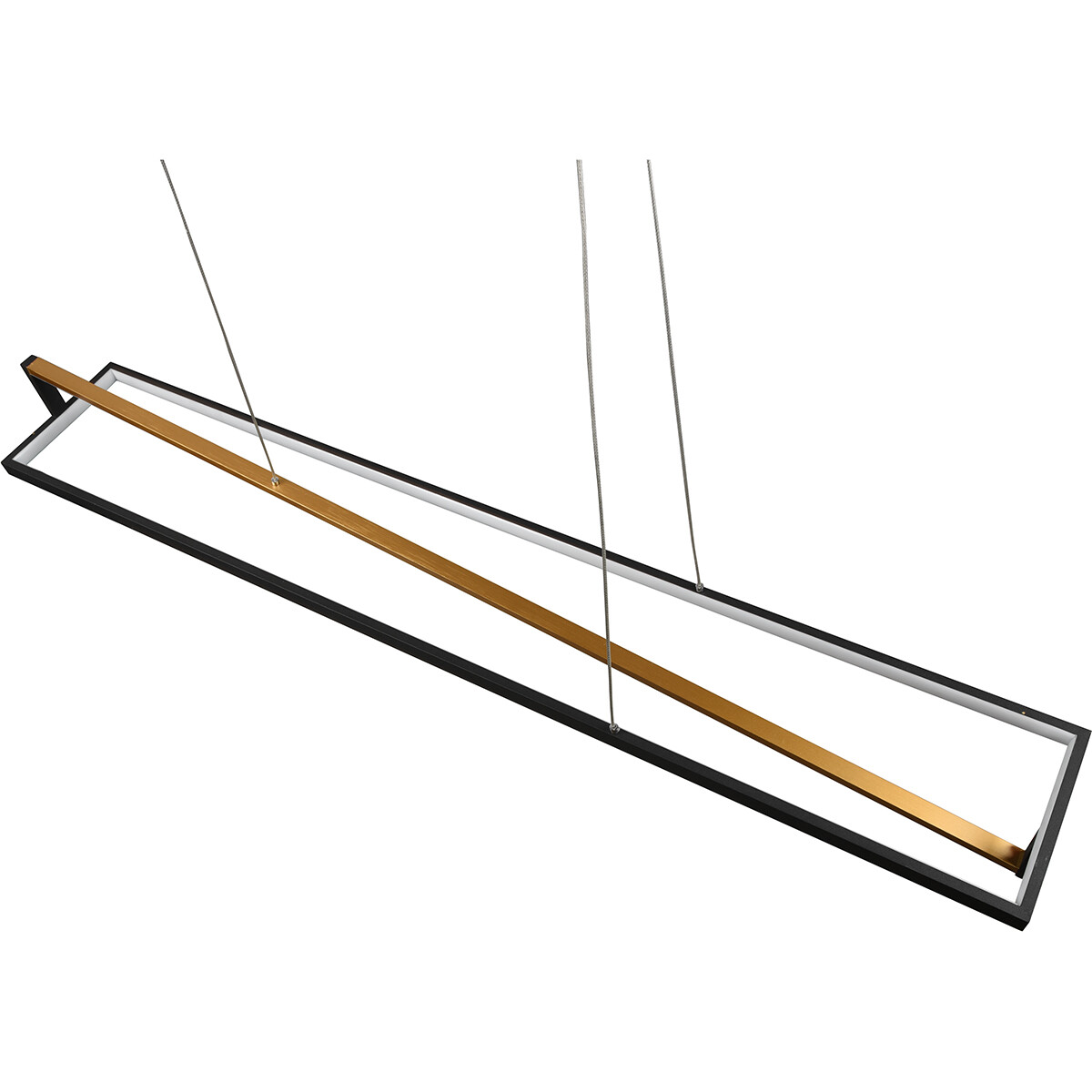 Suspension LED - Trion Ediyon - 35W - Couleur de lumière ajustable - Dimmable - Rectangle - Mat Noir - Aluminium