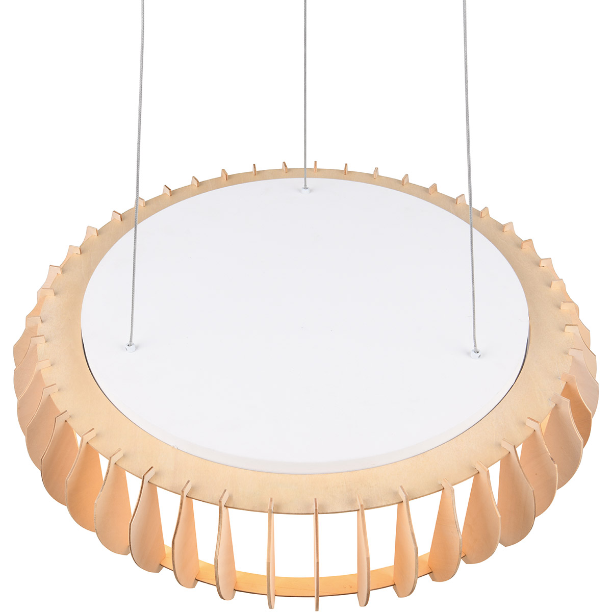 LED Suspension - Trion Emont - 40W - Couleur Ajustable - Gradable - Rond - Brun Blanc - Plastique