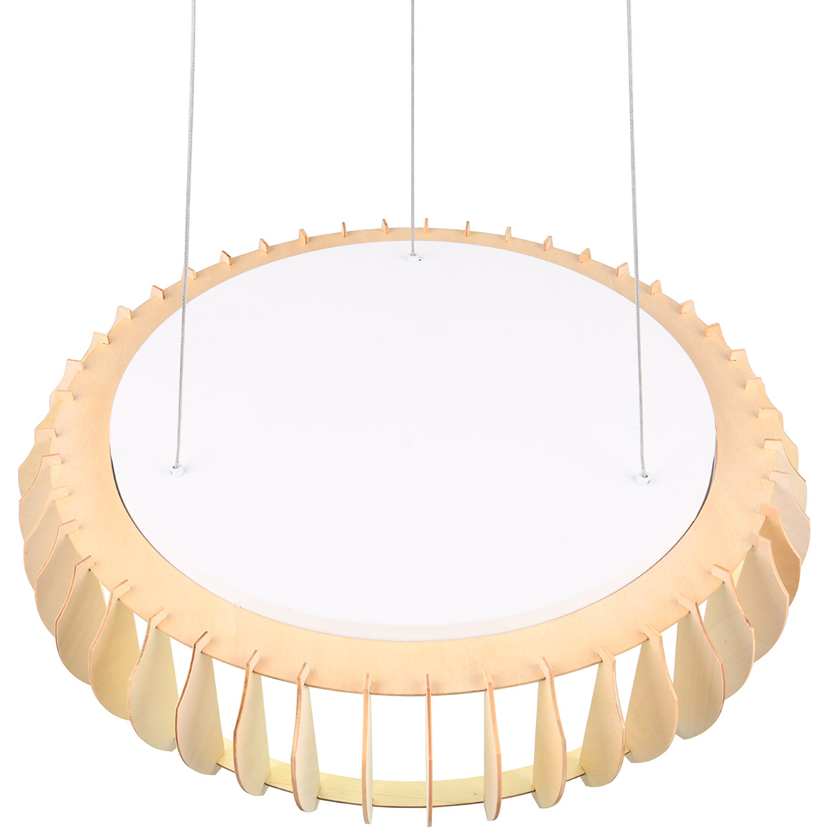 LED Suspension - Trion Emont - 40W - Couleur Ajustable - Gradable - Rond - Brun Blanc - Plastique