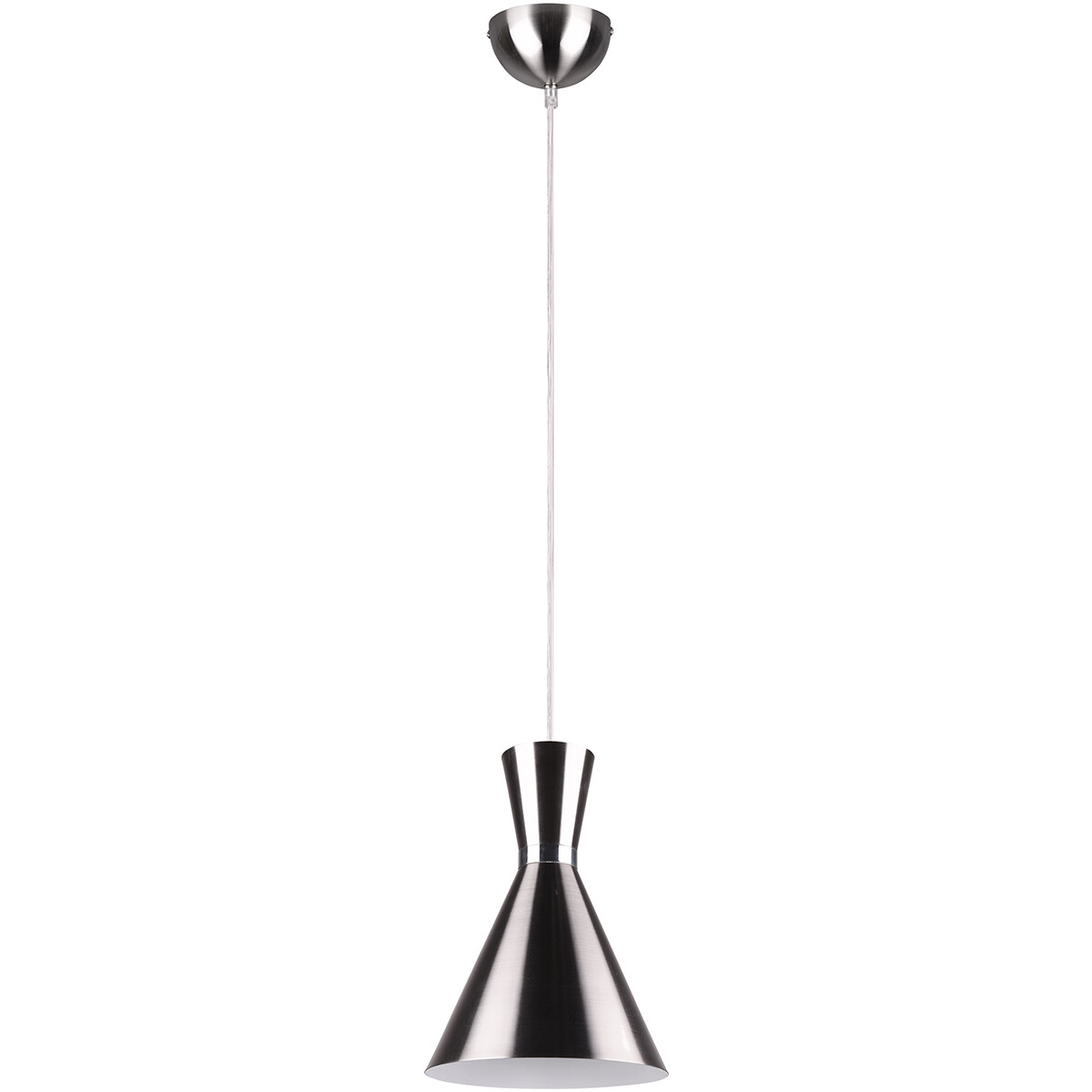 Suspension LED - Trion Ewomi - Douille E27 - 1-lumière - Rond - Mat Nickel - Aluminium - Ø20cm