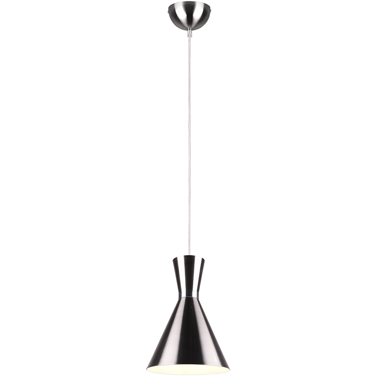 Suspension LED - Trion Ewomi - Douille E27 - 1-lumière - Rond - Mat Nickel - Aluminium - Ø20cm