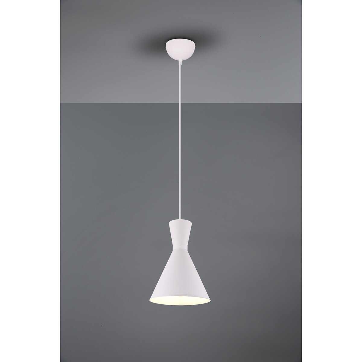 Suspension LED - Trion Ewomi - Douille E27 - 1-lumière - Rond - Mat Blanc - Aluminium - Ø20cm