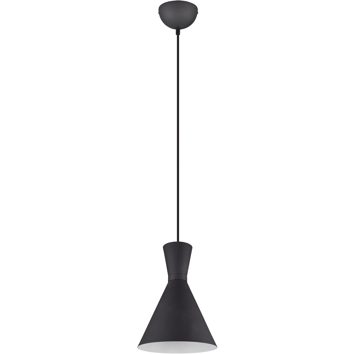 Suspension LED - Trion Ewomi - Douille E27 - 1-lumière - Rond - Mat Noir - Aluminium - Ø20cm