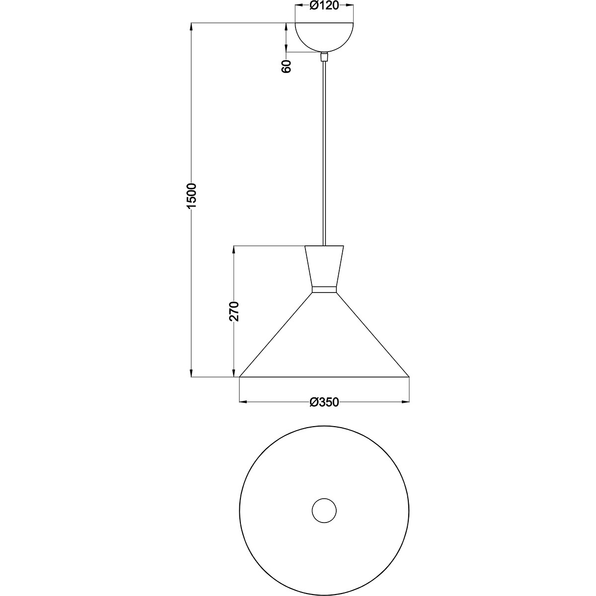 Suspension LED - Trion Ewomi - Douille E27 - 1-lumière - Rond - Mat Nickel - Aluminium - Ø35cm