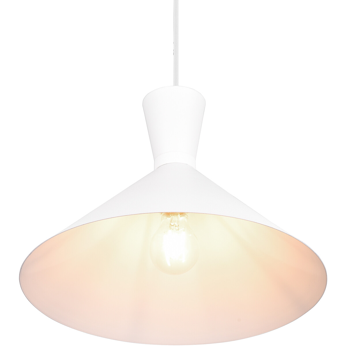 Suspension LED - Trion Ewomi - Douille E27 - 1-lumière - Rond - Mat Blanc - Aluminium - Ø35cm