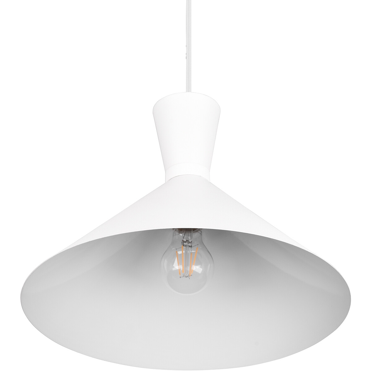 Suspension LED - Trion Ewomi - Douille E27 - 1-lumière - Rond - Mat Blanc - Aluminium - Ø35cm