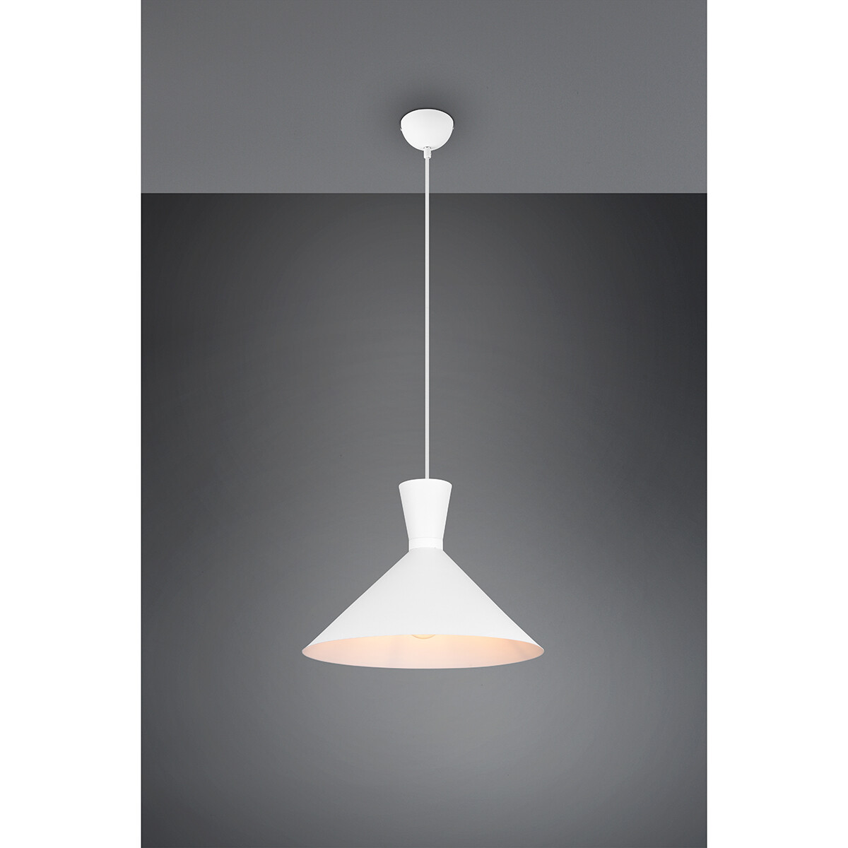 Suspension LED - Trion Ewomi - Douille E27 - 1-lumière - Rond - Mat Blanc - Aluminium - Ø35cm