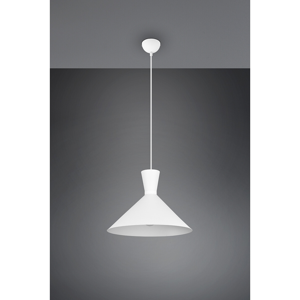 Suspension LED - Trion Ewomi - Douille E27 - 1-lumière - Rond - Mat Blanc - Aluminium - Ø35cm