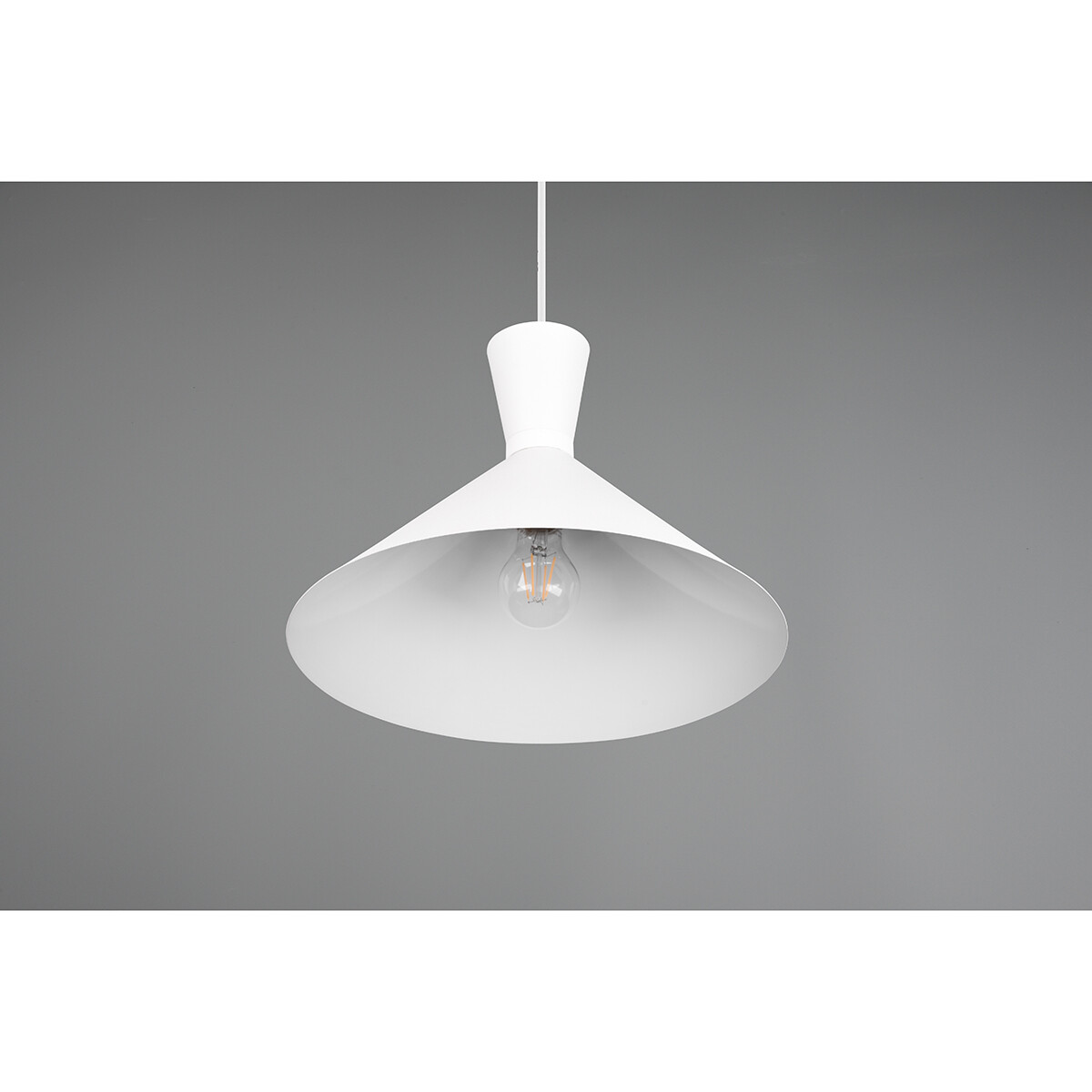 Suspension LED - Trion Ewomi - Douille E27 - 1-lumière - Rond - Mat Blanc - Aluminium - Ø35cm