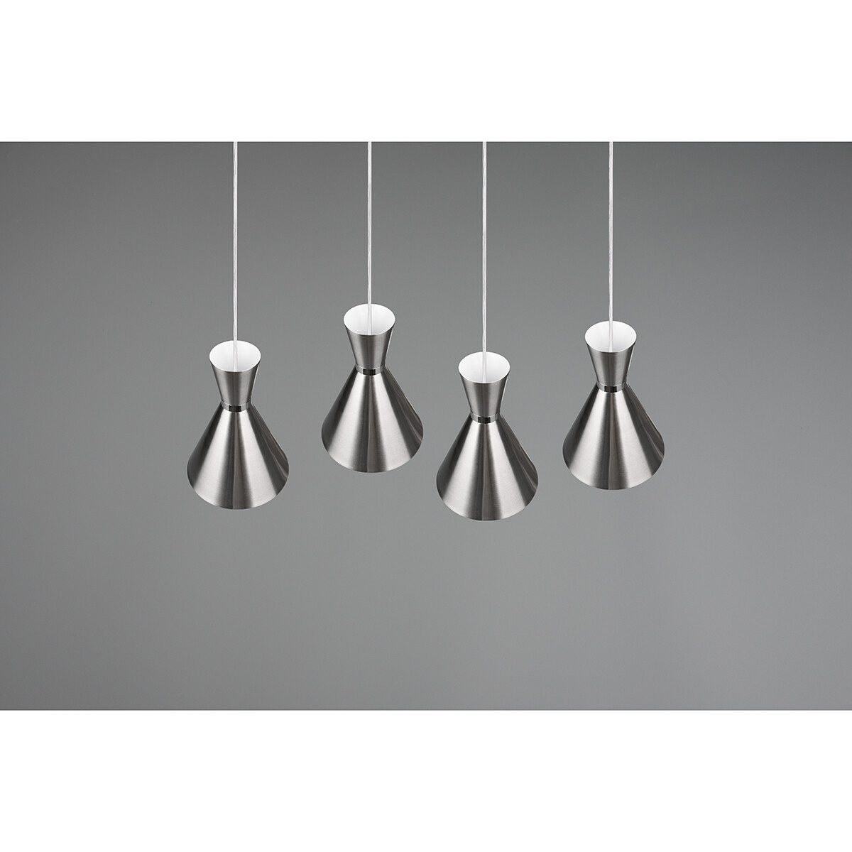 Suspension LED - Trion Ewomi - Douille E27 - 4-lumières - Rectangle - Mat Nickel - Aluminium