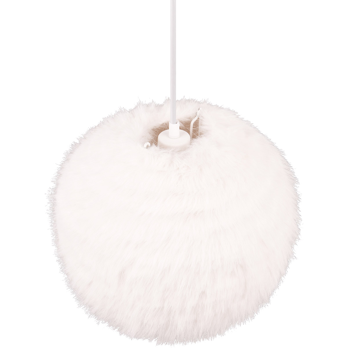 LED Suspension - Trion Fluffy - Douille E27 - 1-lumière - Rond - Taupe - Peluche Synthétique